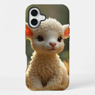 FUNDA PARA iPhone 16 PLUS CORDERO PEQUEÑO Y BONITO EN EL PESEBRE
