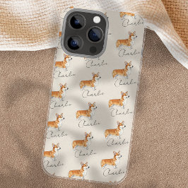 Funda Para iPhone 16 Pro Max Corgi acuarela de color Mascota dibujado a mano