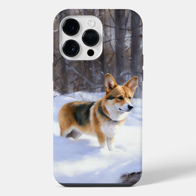 Funda Para iPhone Corgi Deja que nieve Navidad (Reverso )