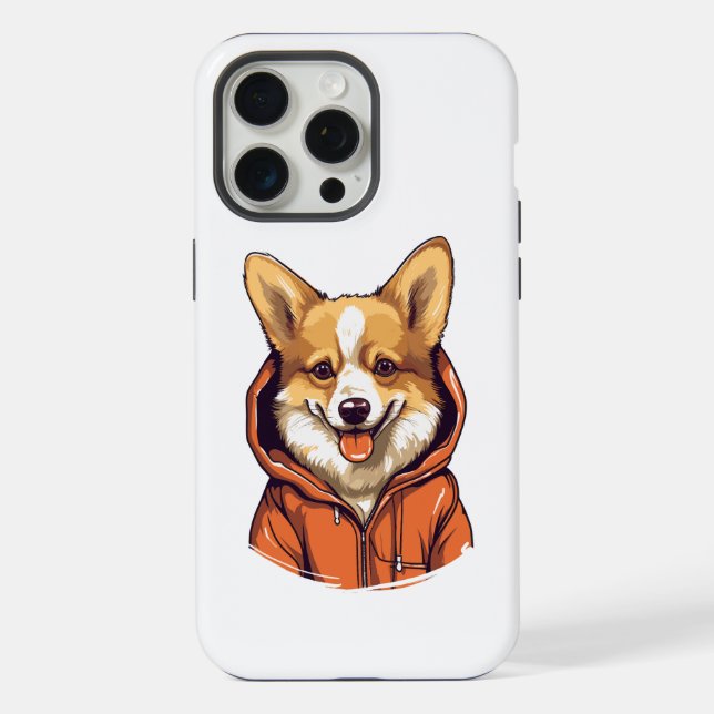 Funda Para iPhone Corgi Divertido con Sudadera (Reverso )