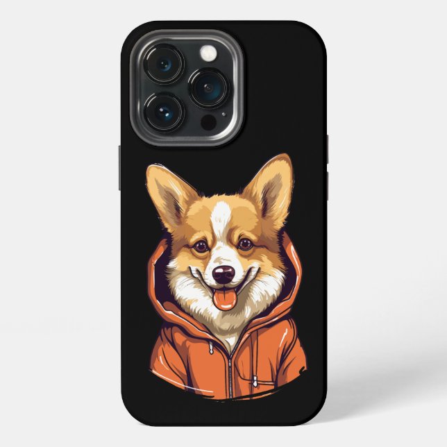 Funda Para iPhone Corgi Divertido con Sudadera (Reverso )