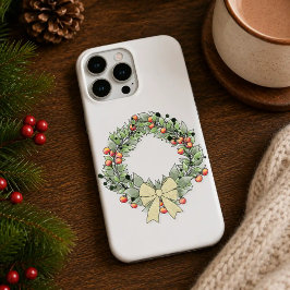 Funda Para iPhone 16 Pro Corona de Navidad botánica