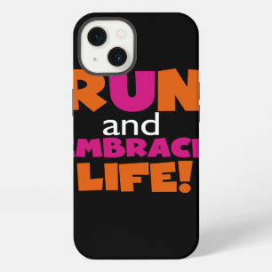 Corre y Abraza la Vida Texto Naranja Rosa