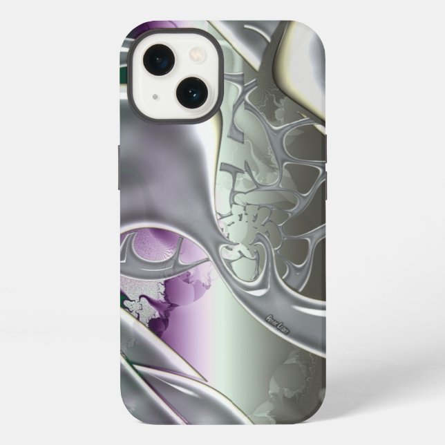 Funda Para iPhone Corriente de plata (Reverso )