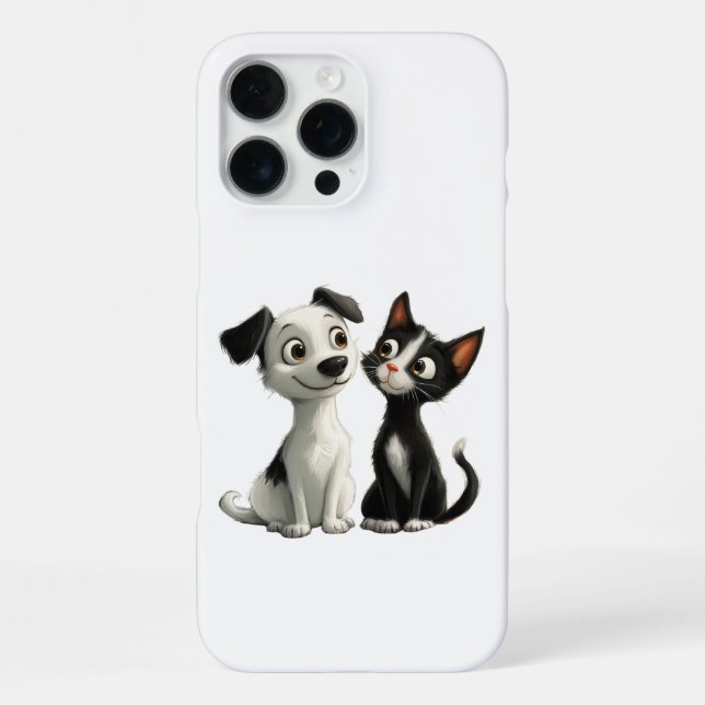 Funda Para iPhone Cortar perro de gato (Reverso )