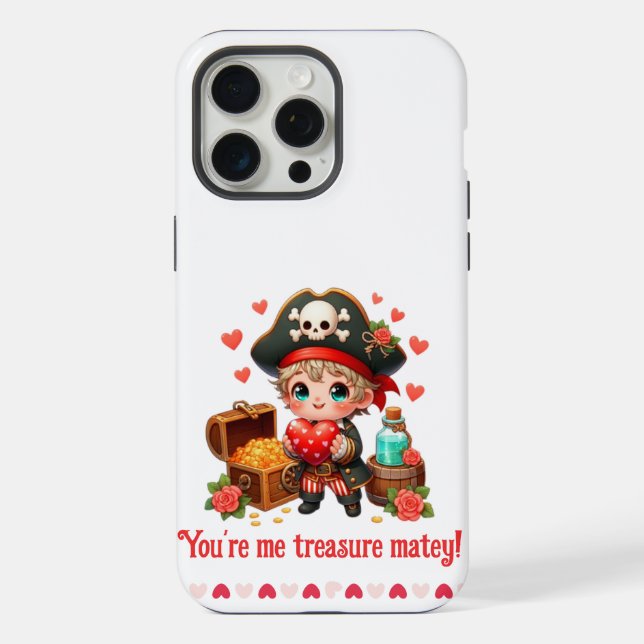 Funda Para iPhone Corto El día de San Valentín pirata (Reverso )