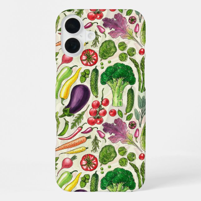 Funda Para iPhone Cosecha de huertos de verduras y hierbas en blanco (Reverso )
