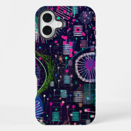 Funda Para iPhone 16 Plus Cosmic Snow Storm: Abstract Maximalism Art