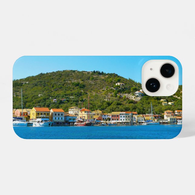 Funda Para iPhone Costa del puerto de Antipaxos (Reverso Horizontal)