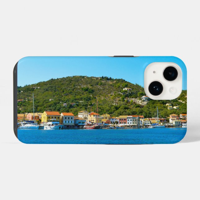 Funda Para iPhone Costa del puerto de Antipaxos (Reverso Horizontal)