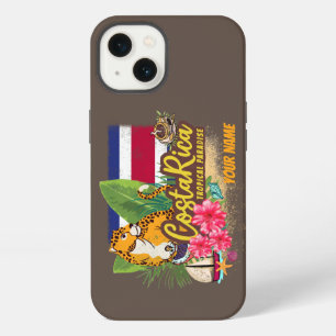 Costa Rica gato grande retro bandera vintage Souve
