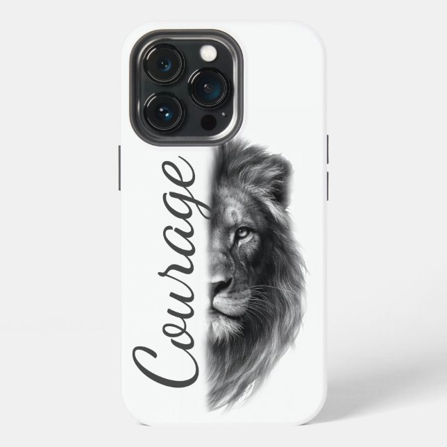 Funda Para iPhone Courage Lion Artistic Minimal- (Reverso )