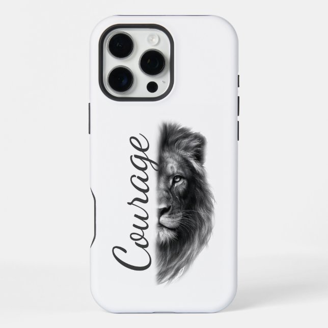 Funda Para iPhone Courage Lion Artistic Minimal- (Reverso )