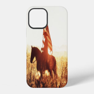 Funda Para iPhone 12 Cowboy Retrato Tema de la bandera de los Estados U