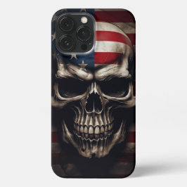 Funda Para iPhone 13 Pro Max Cráneo de Bandera Americana
