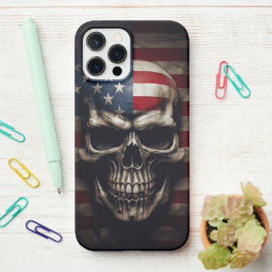 Funda Para iPhone 12 Pro Max Cráneo de Bandera Americana