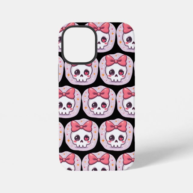 Funda Para iPhone Cráneo de Goth Pastel con Lazo (Reverso )