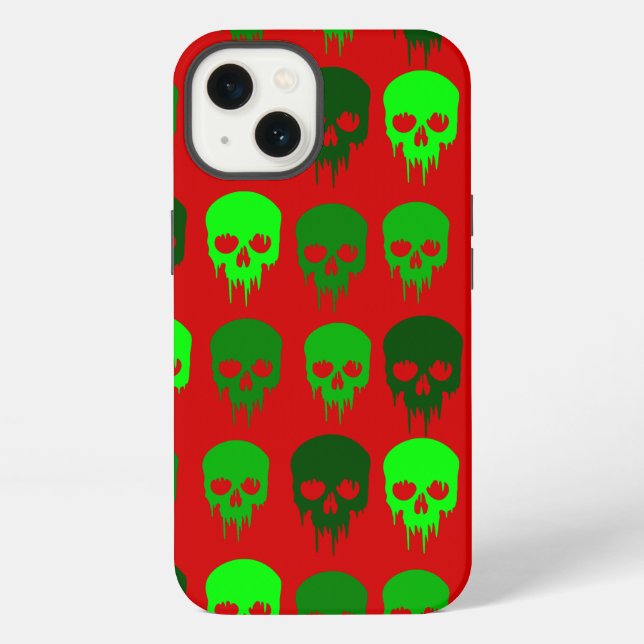 Funda Para iPhone cráneo esqueleto navidad gótico (Reverso )