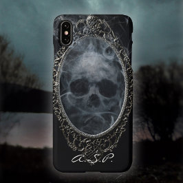 Funda Para iPhone XS Max Cráneo Gótico Fraude Ornate Frame Negro Gótico Pla