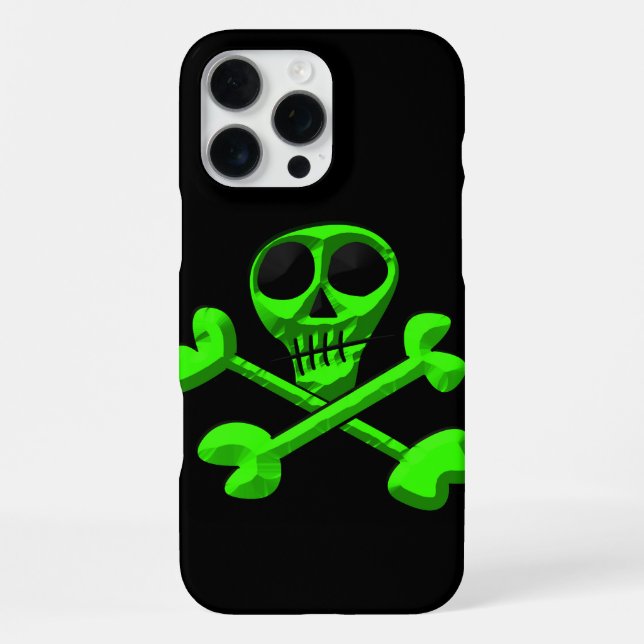 Funda Para iPhone cráneo verde (Reverso )