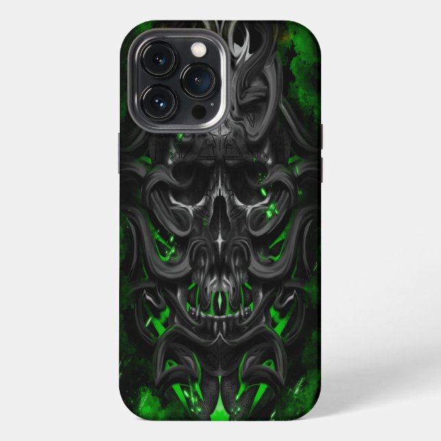 Funda Para iPhone cráneo Verde bio chispa (Reverso )