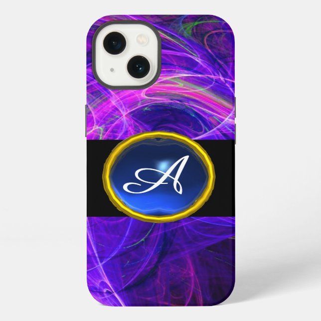 FUNDA PARA iPhone CRAZY FOTON AZUL SAPPHIRE GEM STONE MONOGRAM (Reverso )