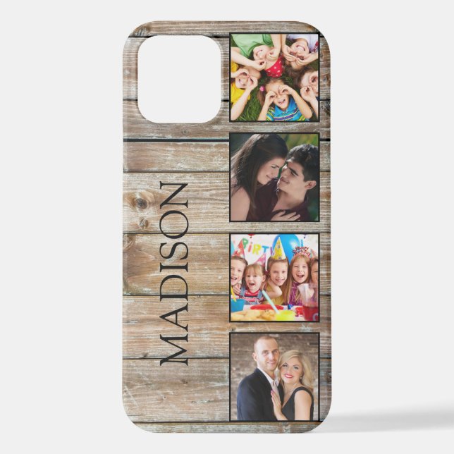 Funda Para iPhone Crea tu Collage de fotos Personalizado Rustic Farm (Reverso )