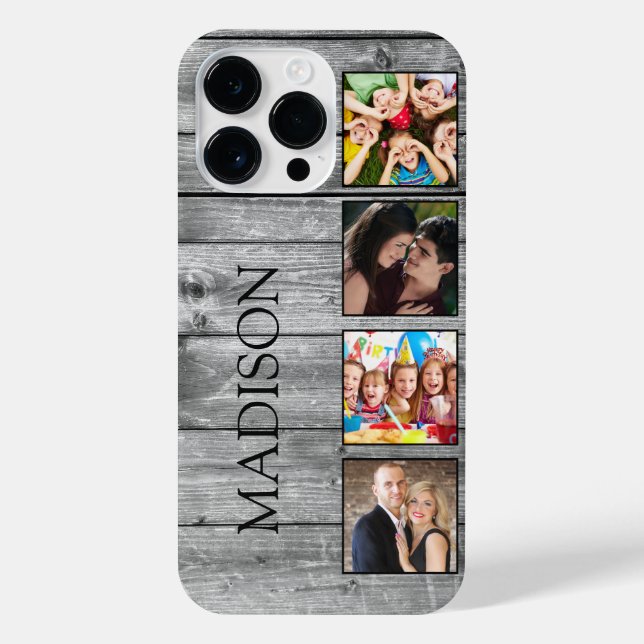 Funda Para iPhone Crea tu Collage de fotos Personalizado Rustic Farm (Reverso)