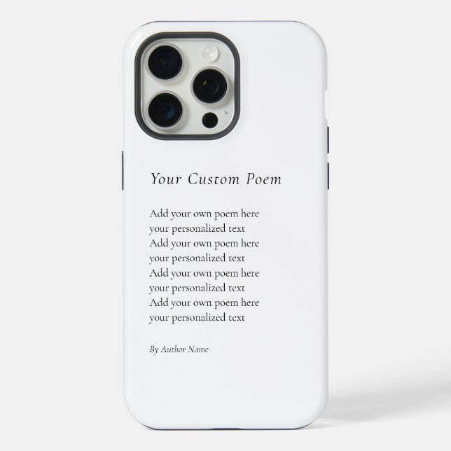 Funda Para iPhone Crea tu propio poema (Reverso )
