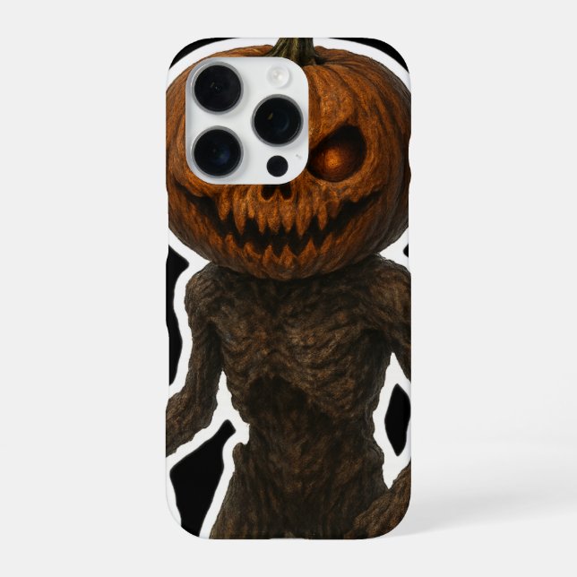 Funda Para iPhone Creepe Pegatina de la calabaza de Halloween (Reverso)