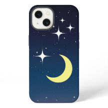 Crescent Moon With Stars estuche IPhone