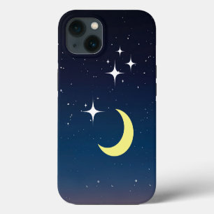 Crescent Moon With Stars estuche IPhone
