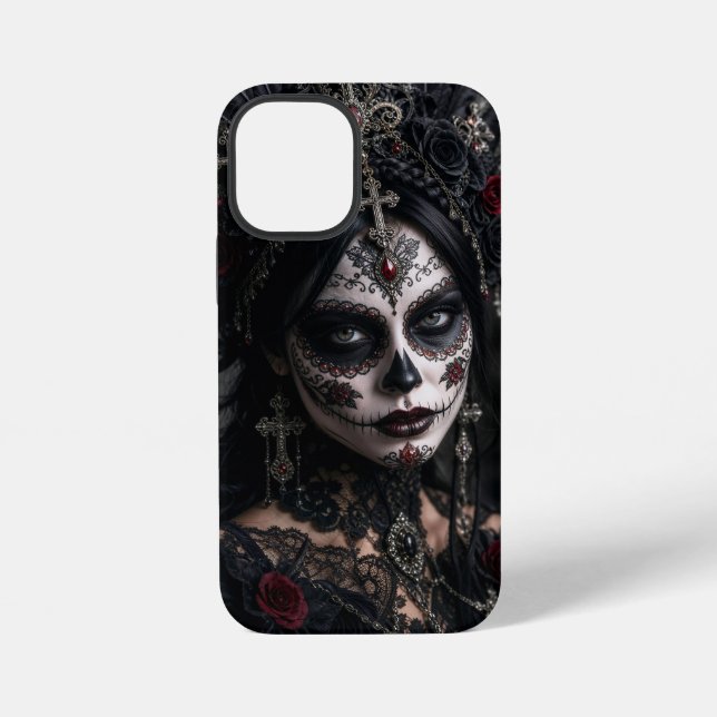 Funda Para iPhone Crimson Gothic Calavera – Rosa Negra (Reverso )