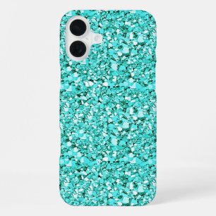Funda Para iPhone 16 Plus cristal druzy - azul aguamarina