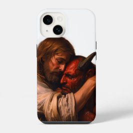 Funda Para iPhone 14 Cristo amando a Lucifer