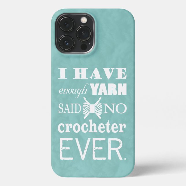 Funda Para iPhone Crochet no suficiente yarn artesanías (Reverso )