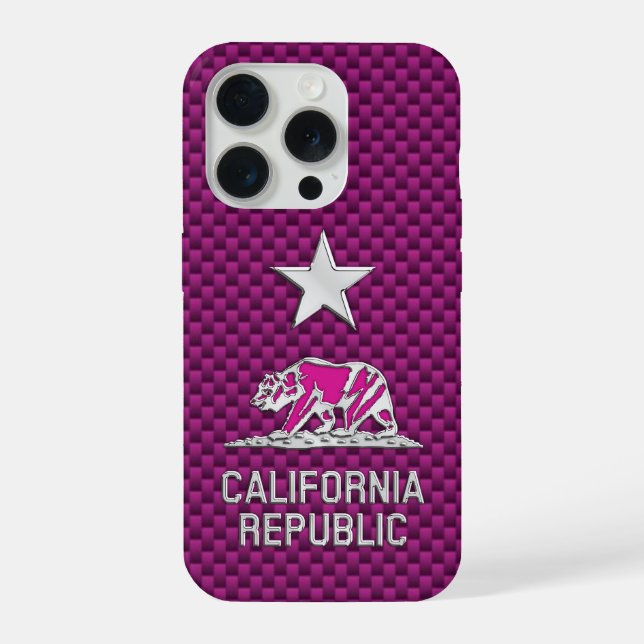 Funda Para iPhone Cromo de la REPÚBLICA CALIFORNIA sobre la fibra de (Reverso )