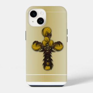 Funda Para iPhone 14 "Cross Leaves Abstraction", Funda de iPhone 14