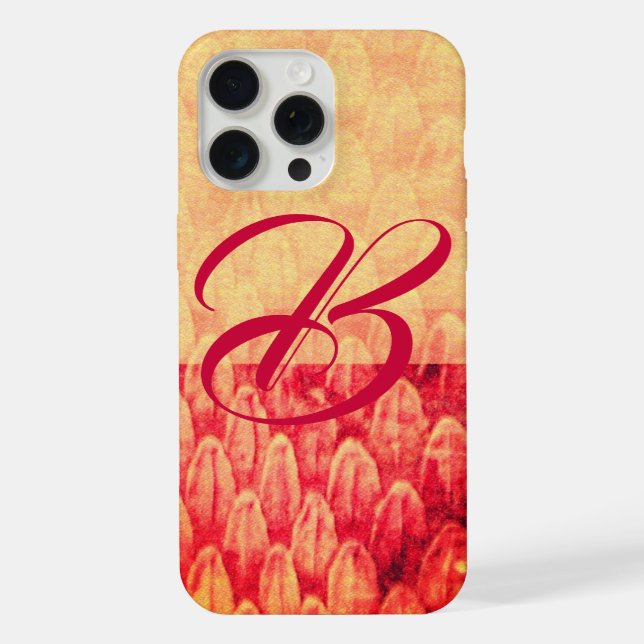 Funda Para iPhone CROTALUS MONOGRAM Antiguo Rojo Amarillo (Reverso )
