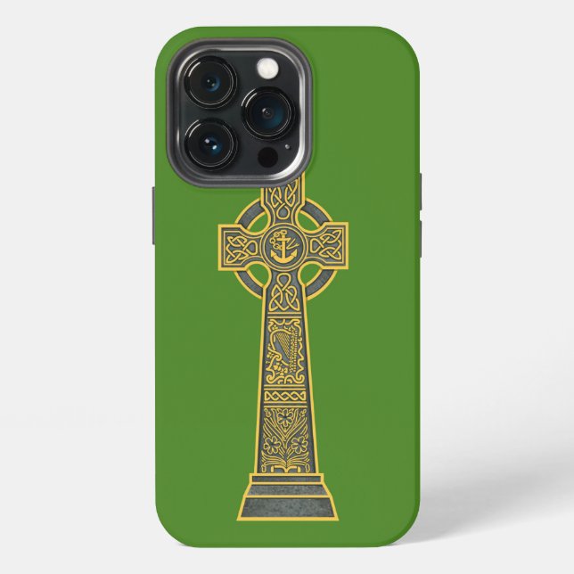 Funda Para iPhone Cruz celta con arpa (Reverso )