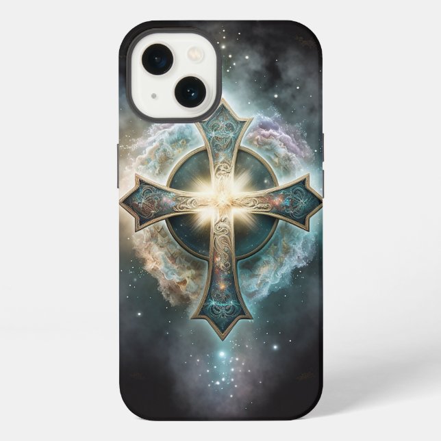 Funda Para iPhone Cruz Cristiana Celestial (Reverso )