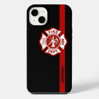 Cruz de Malta de Bombero Línea Roja Fina