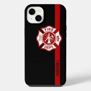 Funda Para iPhone 14 Plus Cruz de Malta de Bombero Línea Roja Fina
