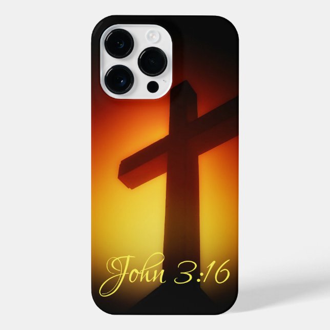 Funda Para iPhone Cruz del Sol Juan 3:16 (Reverso)