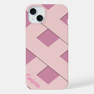 Cruzamiento Geométrico Líneas Rosa Pastel con Nomb