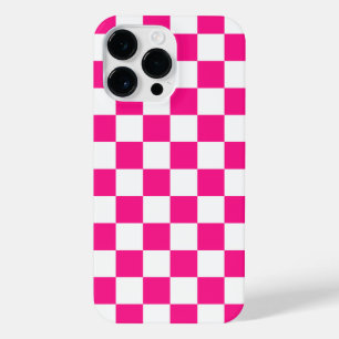 Funda Para iPhone 14 Pro Max Cuadrados controlados retro geométrico blanco rosa