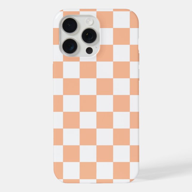 Funda Para iPhone Cuadrados de cuadros de melocotón naranja geométri (Reverso )