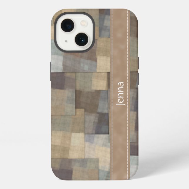 Funda Para iPhone Cuadrados de Patchwork (Reverso )