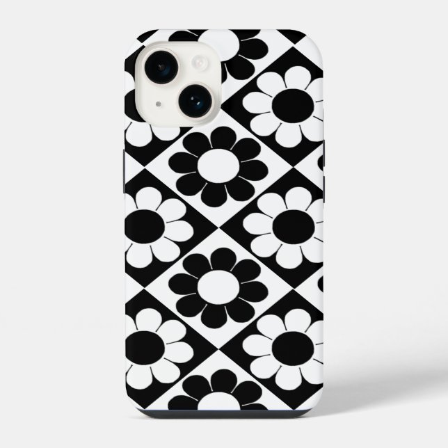 Funda Para iPhone Cuadrados de Poder de Flor Pop (Reverso )