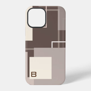 Funda Para iPhone 12 Pro Cuadrados Geométricos - Chocolate y Crema